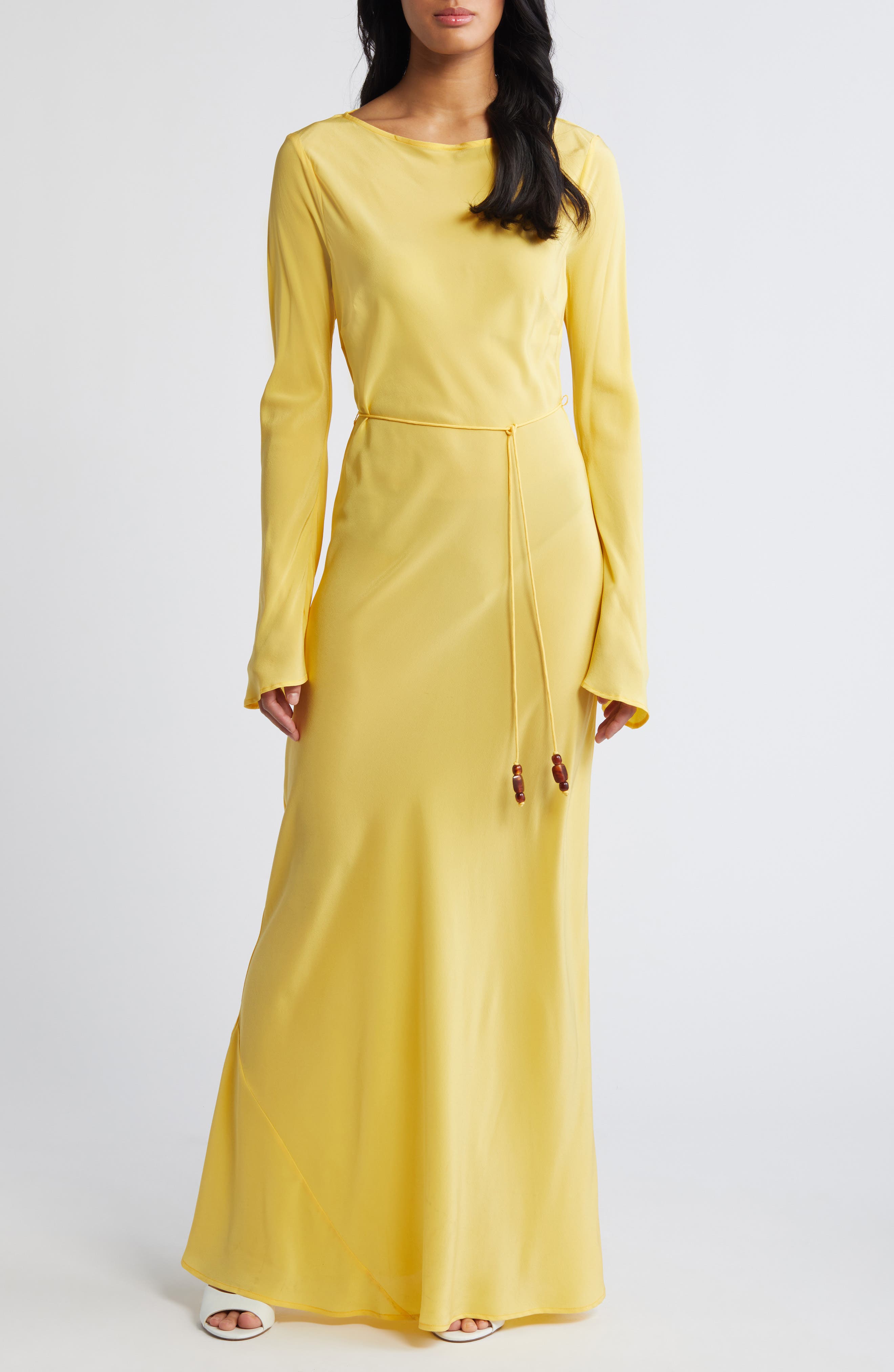 Faithfull the Brand Bellini Long Sleeve Silk Crepe Maxi Dress | Nordstrom