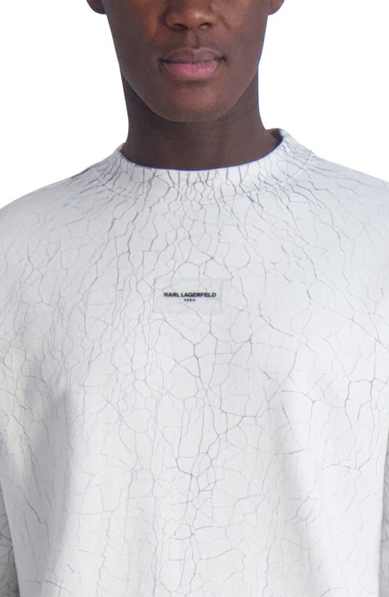 Shop Karl Lagerfeld Mr B Print Terry Sweatshirt In Off White