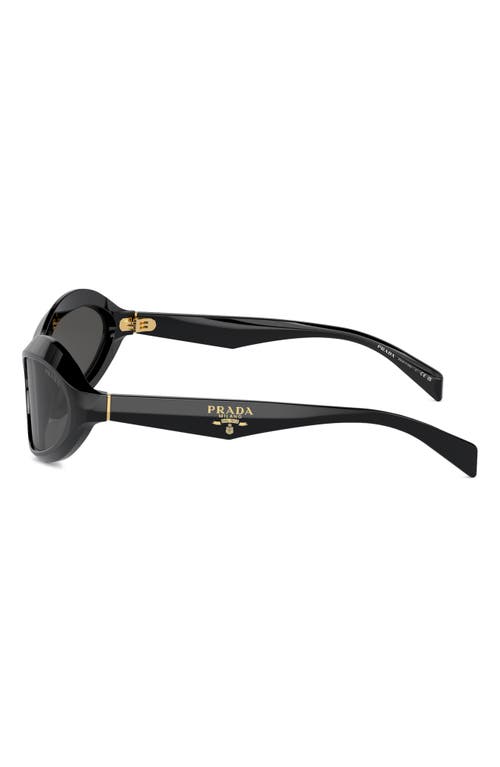 Prada 63mm Oversize Oval Sunglasses In Dark Grey