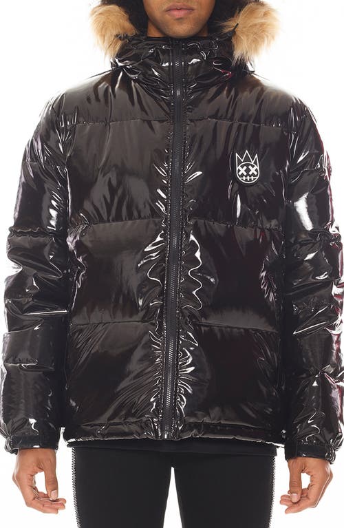 Cult of Individuality Down Puffer Jacket with Faux Fur Trim Black at Nordstrom,