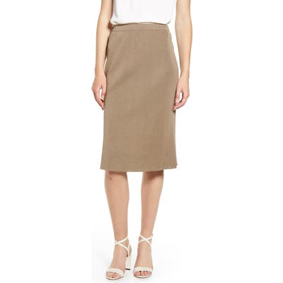 Ming Wang Straight Skirt, Brown
