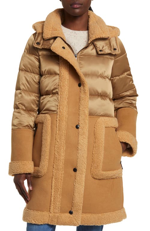 Sam Edelman Faux Shearling Puffer Jacket Copper at Nordstrom,