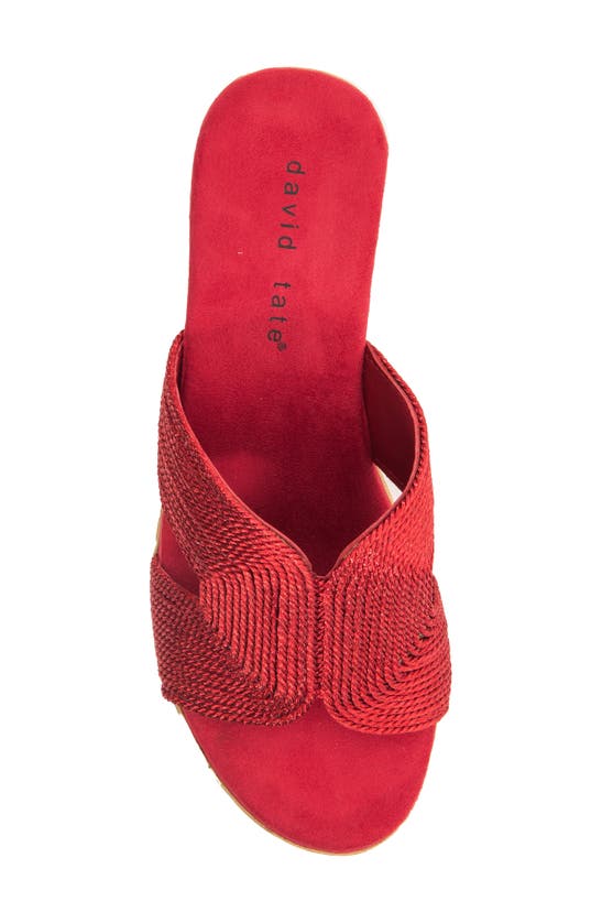 Shop David Tate Vibe Wedge Slide Sandal In Red