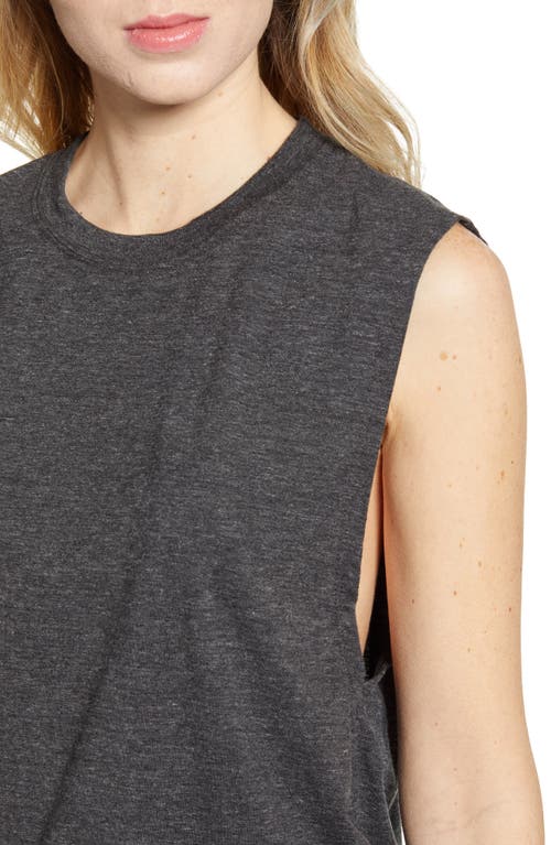 Shop Ag Zoey Heathered Tank Top In Heather Charcoal