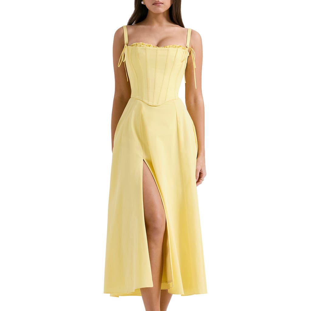 House Of Cb Clarabelle Corset Bodice Pima Cotton Blend Cocktail Dress In Light Yellow | ModeSens House Of Cb Clarabelle Corset Bodice Pima Cotton Blend Cocktail Dress In Light Yellow | ModeSens