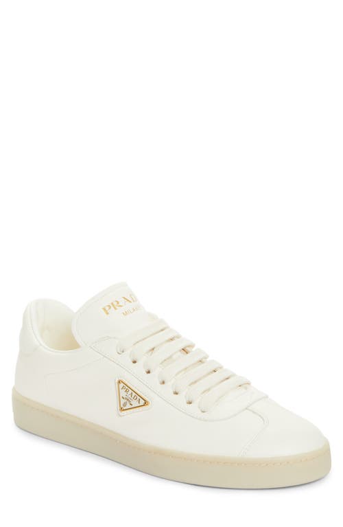 Prada Off White Downtown Lace Up Sneakers In Avorio