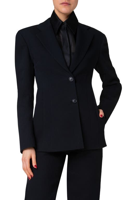 Shop Akris Walker Fitted Cotton Double Face Blazer In Black