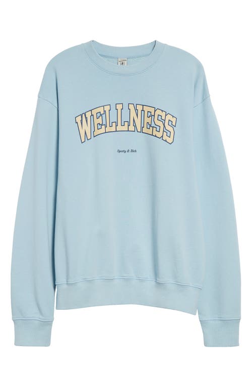 Shop Sporty And Rich Sporty & Rich Wellness Ivy Cotton Graphic Sweatshirt In China Blue