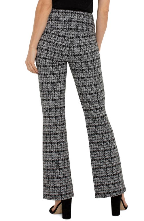 Shop Liverpool Pearl Pintuck Flare Pants In Black/grey Plaid