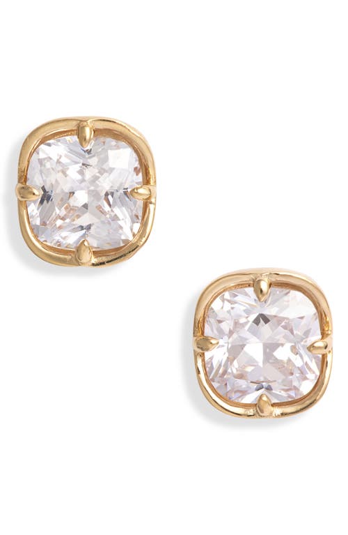 Nordstrom Cushion Cut Cubic Zirconia Stud Earrings in 14K Gold Plated at Nordstrom