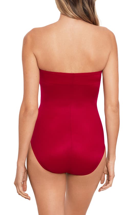Shop Miraclesuit ® Rock Solid Madrid Bandeau One-piece Swimsuit In Grenadine Red