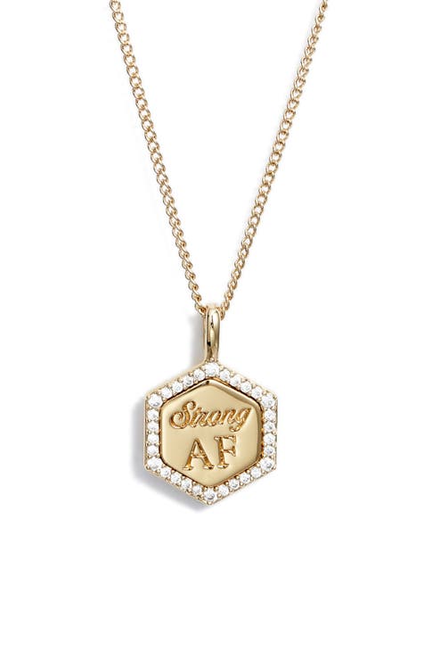 Strong AF Cubic Zirconia Pendant Necklace