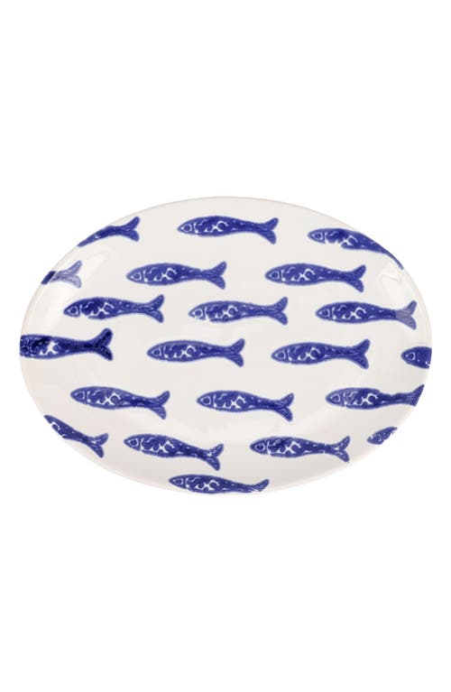 VIETRI Santorini Fish Oval Platter in Blue 