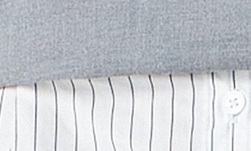 Grey Lab Strapless Mixed Media Top In Grey/white