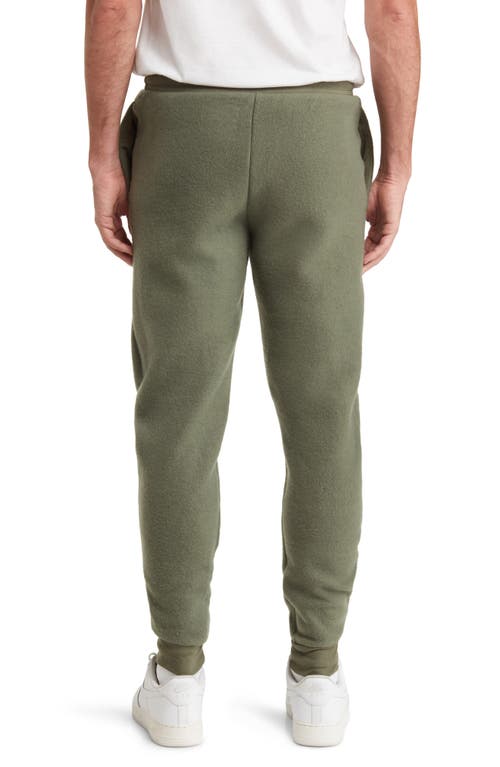 Shop Bella+canvas Faux Suede Joggers In Military Green