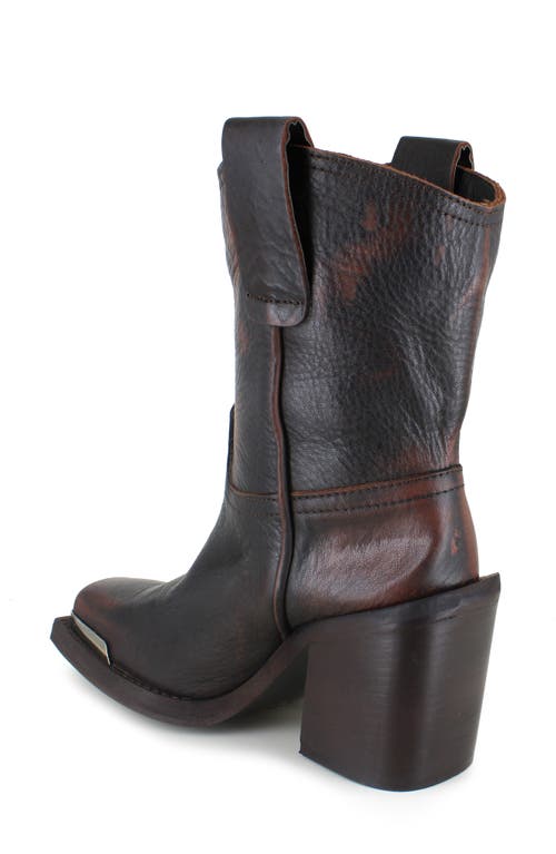 Zigi Joshi Western Boot In Brown Leather