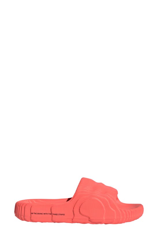 Shop Adidas Originals Adilette 22 Slide Sandal In Solar Red/ Black/ Solar Red