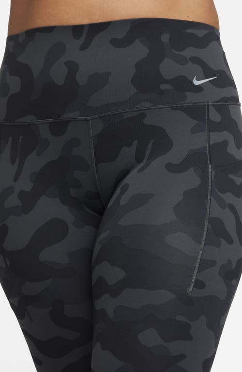 Shop Nike Universa Dri-fit High Rise 7/8 Tights In Off Noir/black