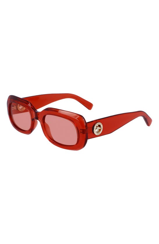 LONGCHAMP LONGCHAMP MEDALLION 52MM RECTANGULAR SUNGLASSES