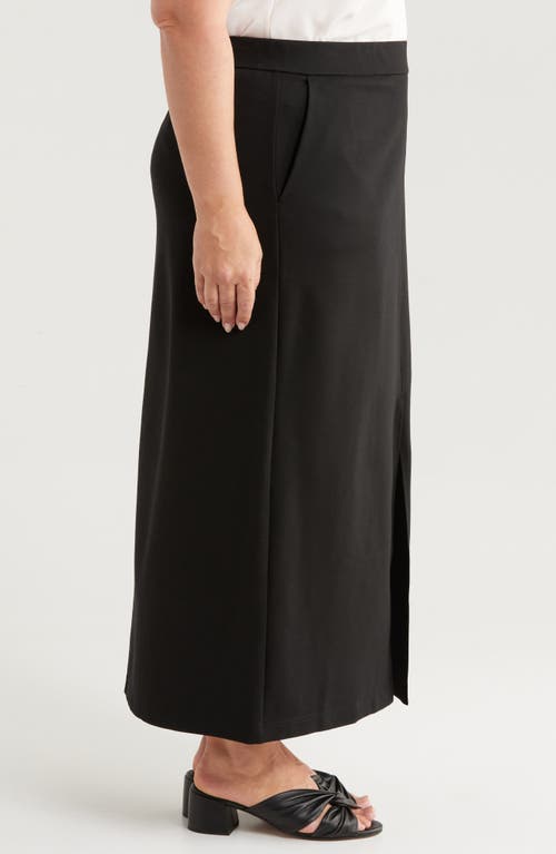 Shop Eileen Fisher Front Slit Maxi Skirt In Black