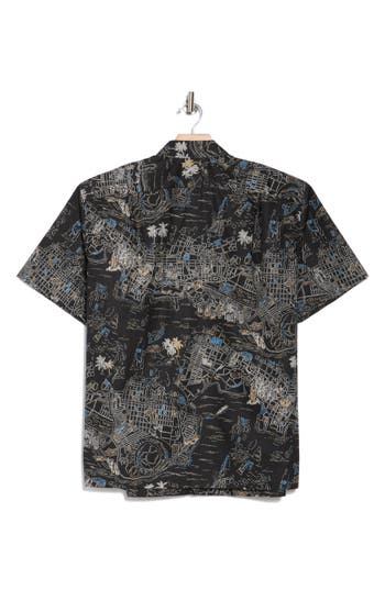 TORI RICHARD TORI RICHARD YOU ARE HERE SHORT SLEEVE BUTTON-UP SHIRT