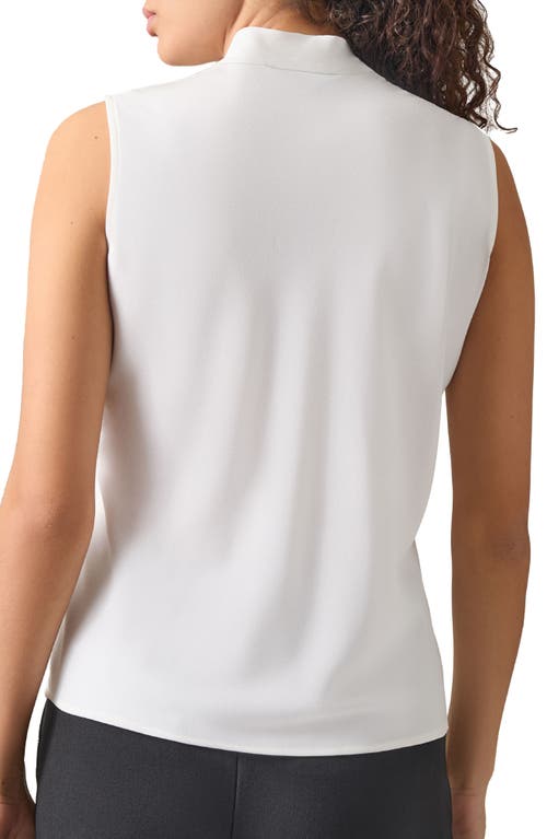 Shop Kasper Tie Front Sleeveless Stretch Top In White