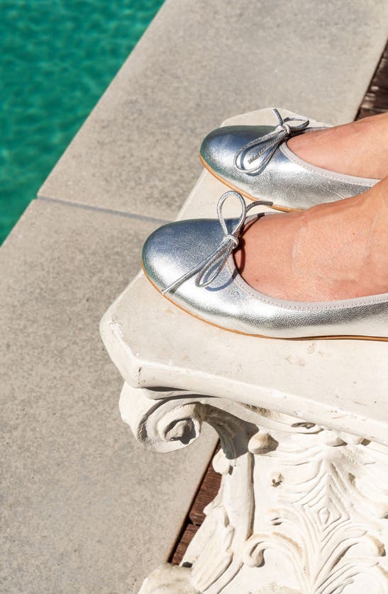 Shop Patricia Green Skim Ballerina Flat In Silver