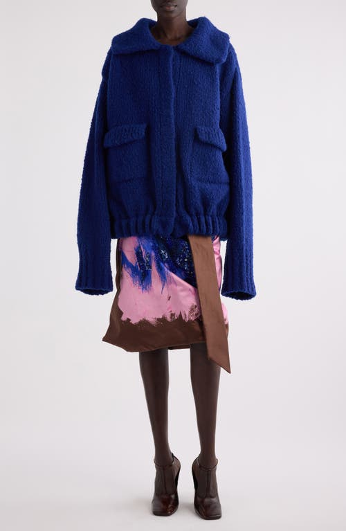 Shop Dries Van Noten Teo Wool Sweater Jacket In Blue