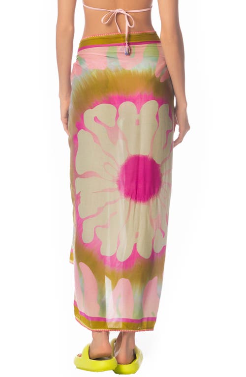 Shop Maaji Pastel Swirl Isla Cover-up Pareo In Green