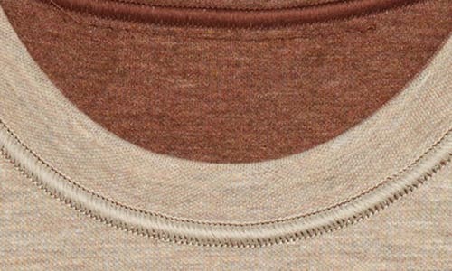 Johnston & Murphy Kids' Solid Reversible Crewneck Long Sleeve T-shirt In Rust/oatmeal