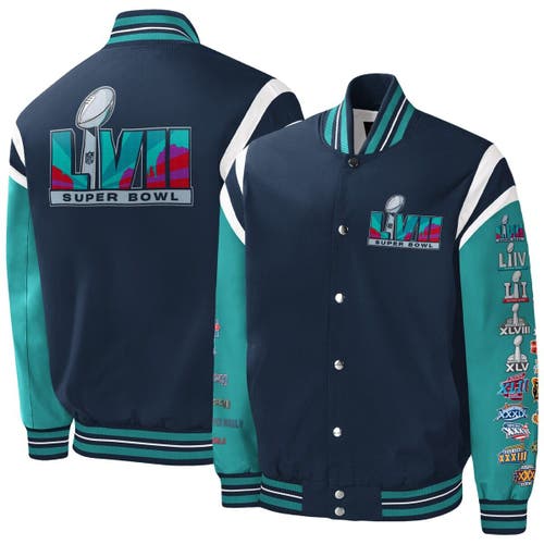 Men's G-III Sports by Carl Banks Navy Super Bowl LVII Full-Snap Varsity Jacket