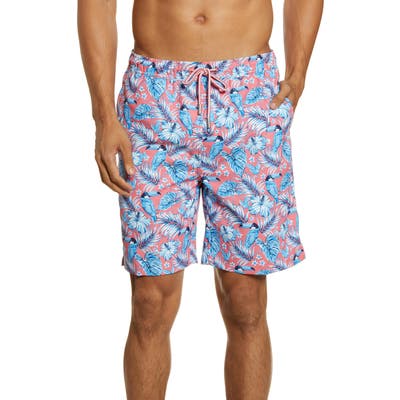 Peter Millar Toucanopy Swim Trunks, Red