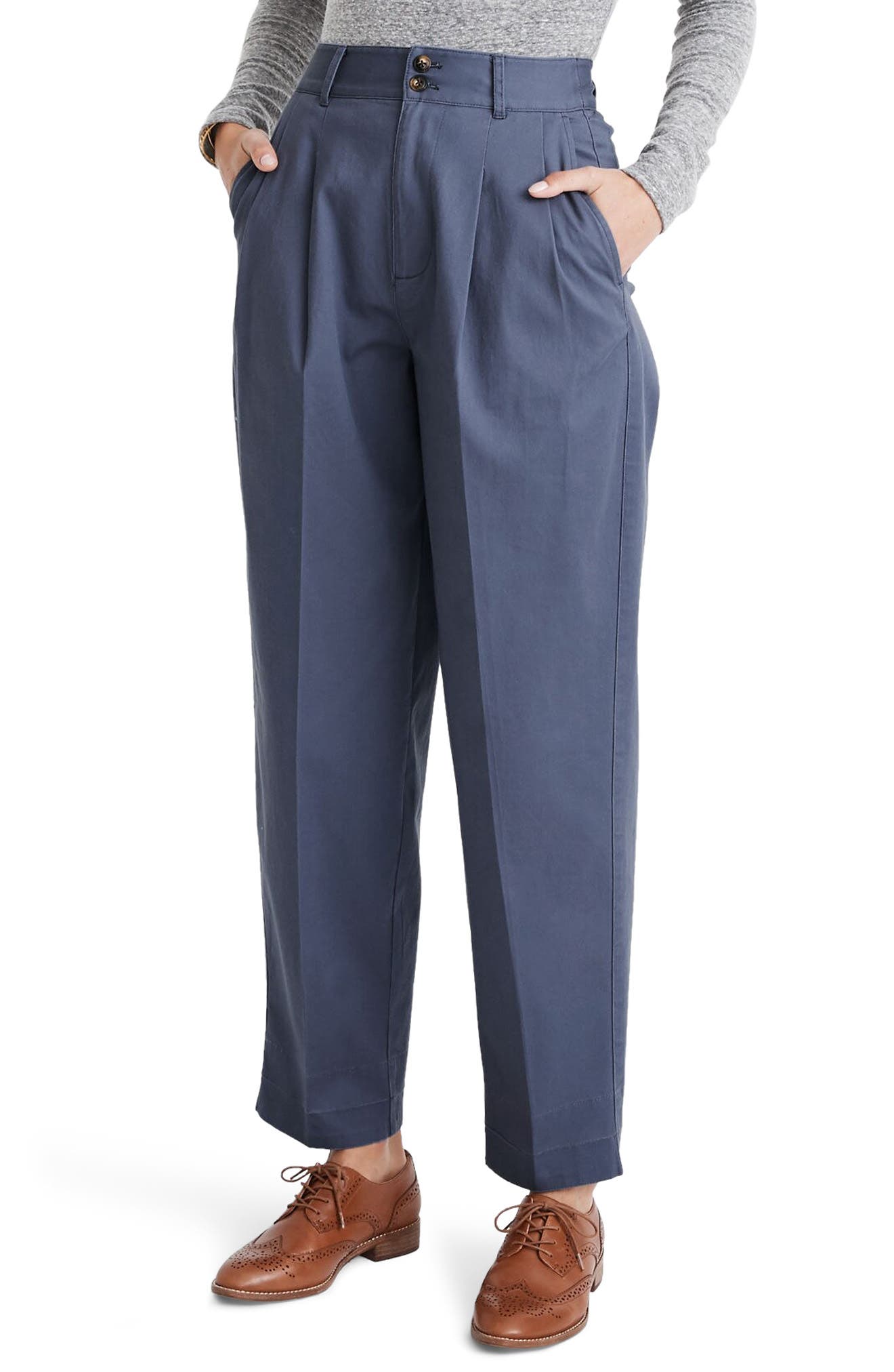 Madewell Pleated Taper Wide Leg Pants Nordstrom