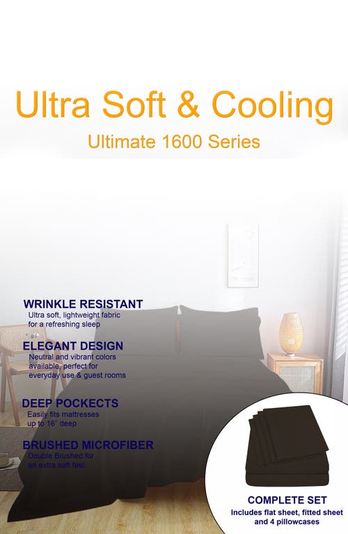 Luxury Home Brushed Microfiber Sheet Set In Chocolate