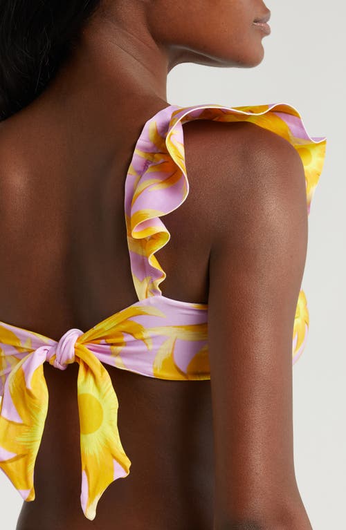 Shop Farm Rio Sunny Side Bandeau Bikini Top In Sunny Side Lilac
