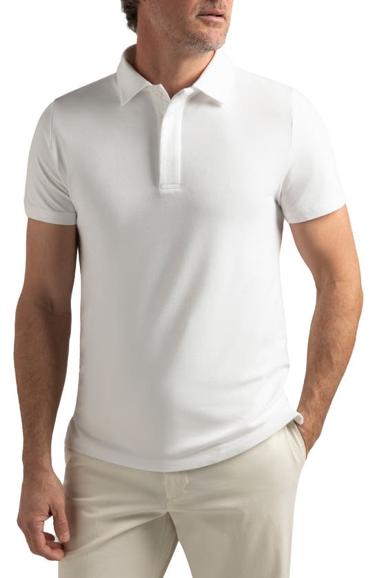 Hypernatural Biscayne Slim Fit Cotton Blend Piqué Golf Polo In White