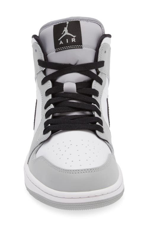 Shop Jordan Air  1 Mid Sneaker In Black/iron Grey/white