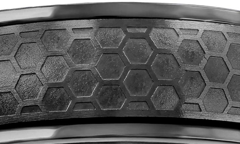 Blackjack Stainless Steel Honeycomb Spinner Ring In Black