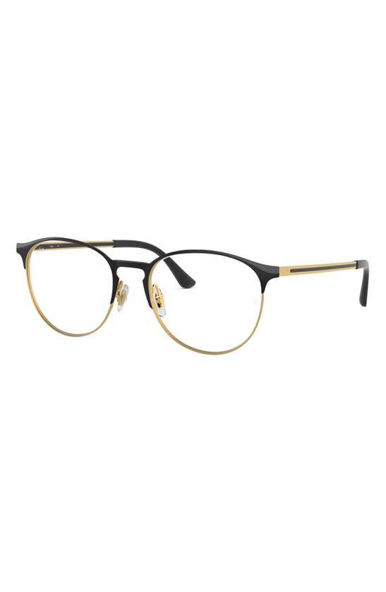 Shop Ray Ban Ray-ban Phantos 53mm Optical Glasses In Gold Black