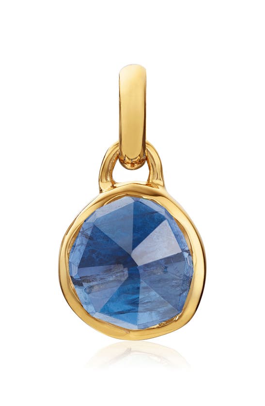 Monica Vinader Siren Bezel Pendant Charm In Gold/ Kyanite