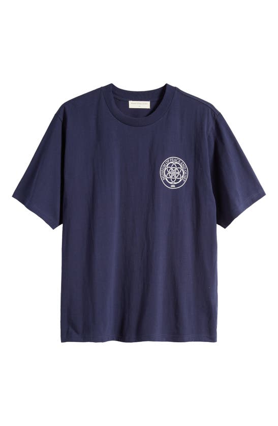 Museum Of Peace And Quiet Wellness Center Cotton Graphic T-shirt In Navy