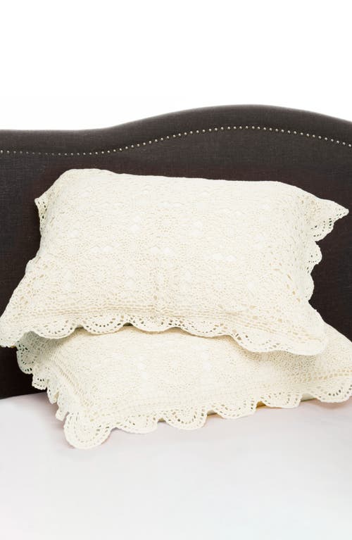 Melange Home Handstitched 2-pack Crochet Shams In Beige