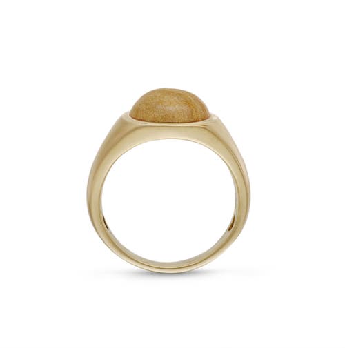 Luvmyjewelry Wood Jasper Iconic Sterling Silver Men Signet Ring In 14kt Gold Vermeil On Sterling