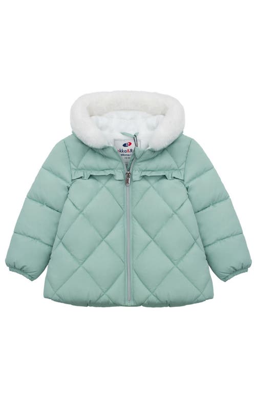 Rokka&rolla Baby Soft Lining Hooded Puffer Jacket In Teal Mint