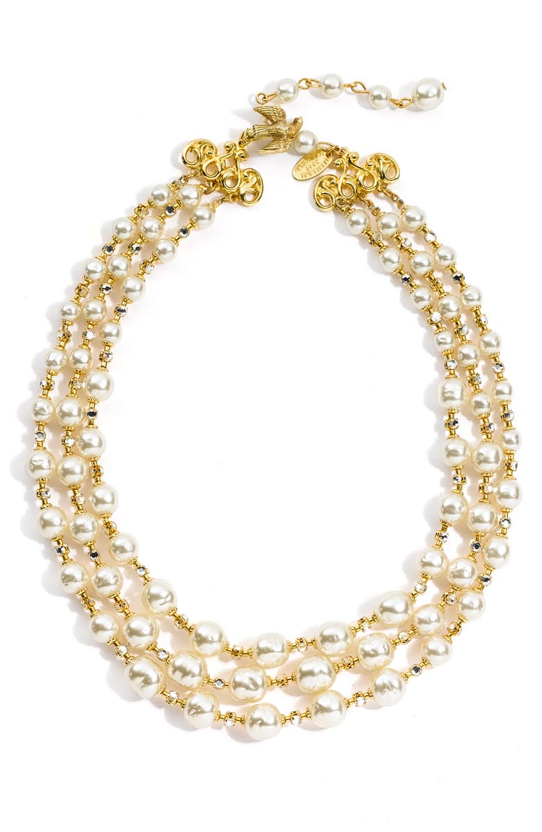 Miriam Haskell 'Legacy' 3-Row Glass Pearl Necklace | Nordstrom