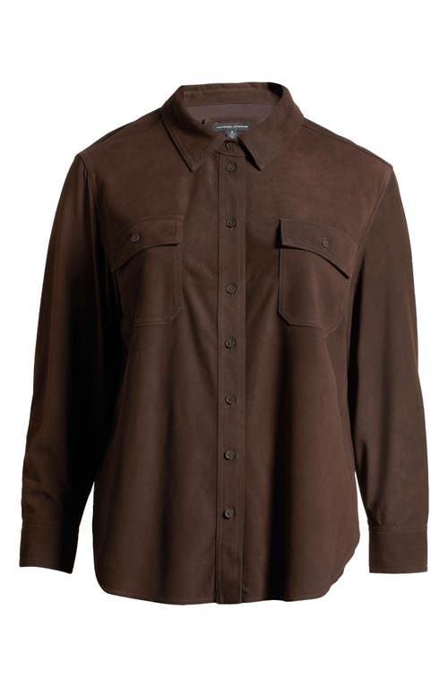 Shop Universal Standard Greenwich Suede Shirt Jacket In Earth