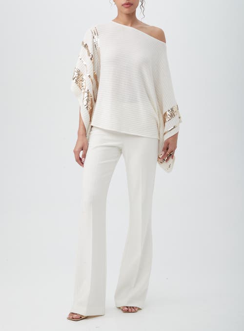 Shop Trina Turk Adela Wrap In Winter White/gold