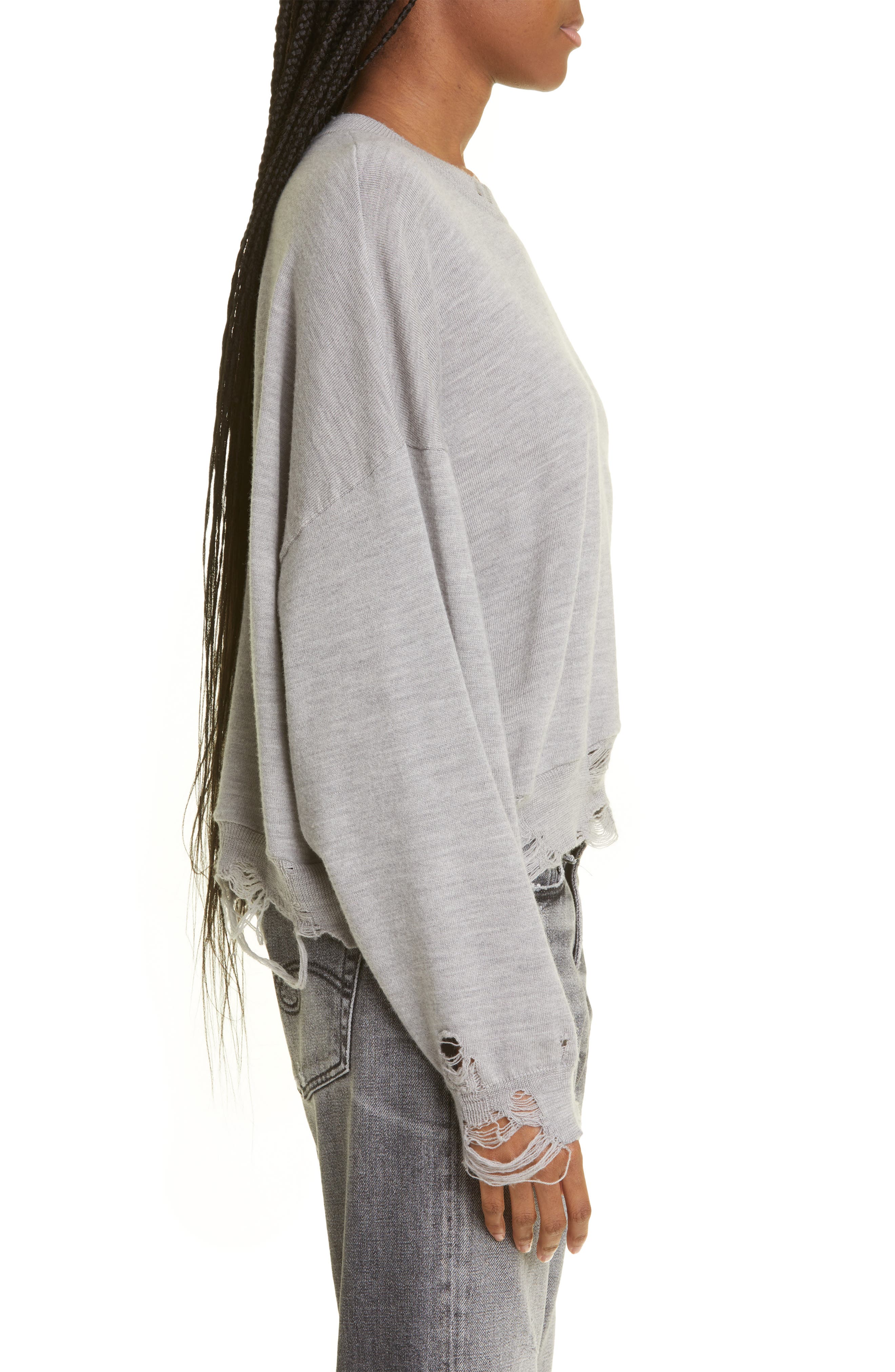 R13 Distressed Oversize Crop Sweater Nordstrom