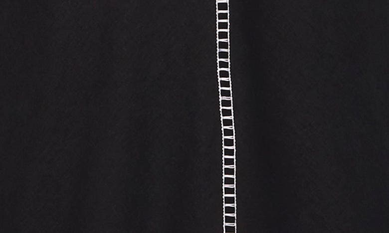 Shop Halogen (r) Rail Track Detail Linen Blend Midi Dress In Rich Black