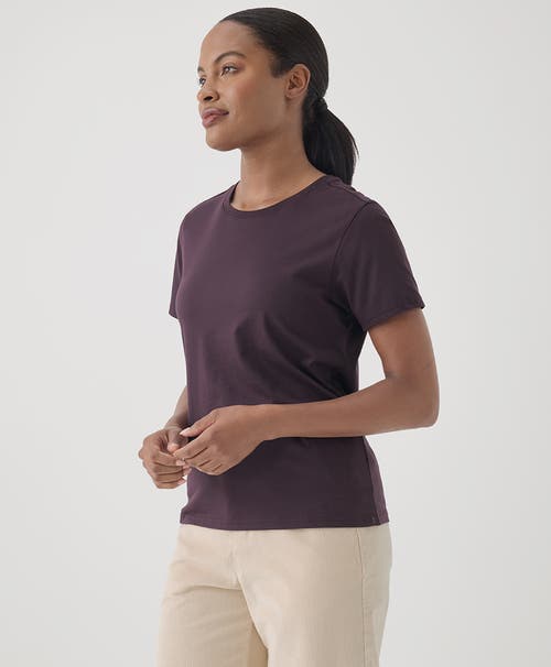 Pact Organic Cotton Softspun Crew Neck Tee In Plum